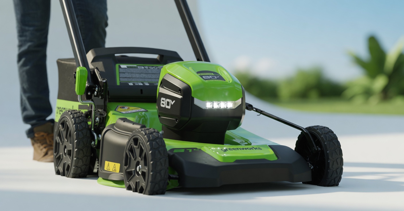 Greenworks 80V Pro 21-inch lawn mower in real-world use