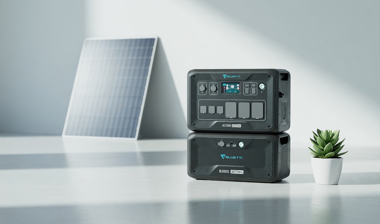Bluetti AC500 + B300S — main stacked product shot